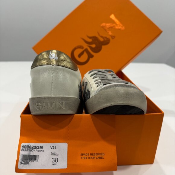 NEW Bibi Lou Gamin Sneakers, Platinum Leather, Size 38/ 8.5 - Picture 8 of 17